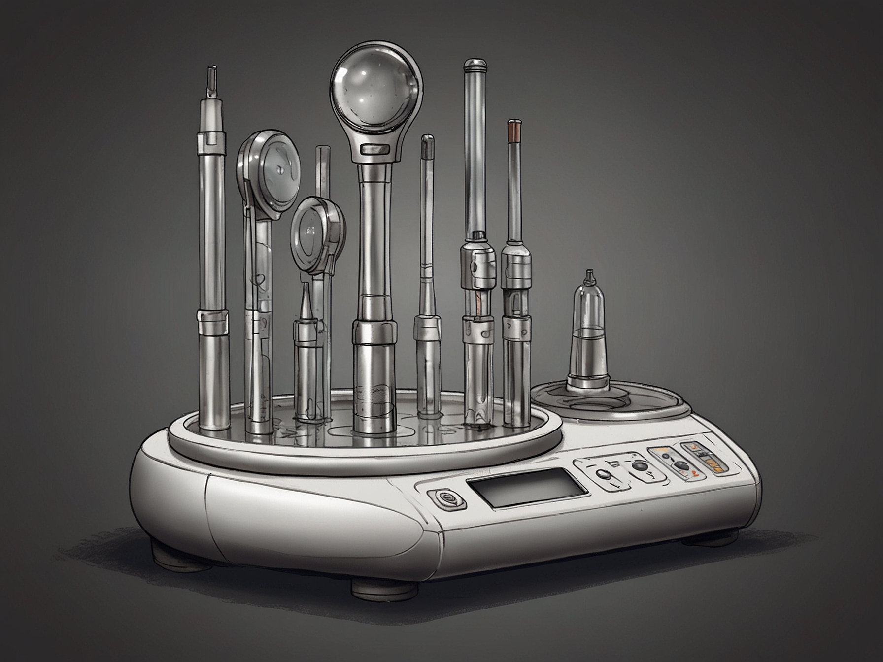 A close-up view of fertility treatment equipment used in an IVF procedure.