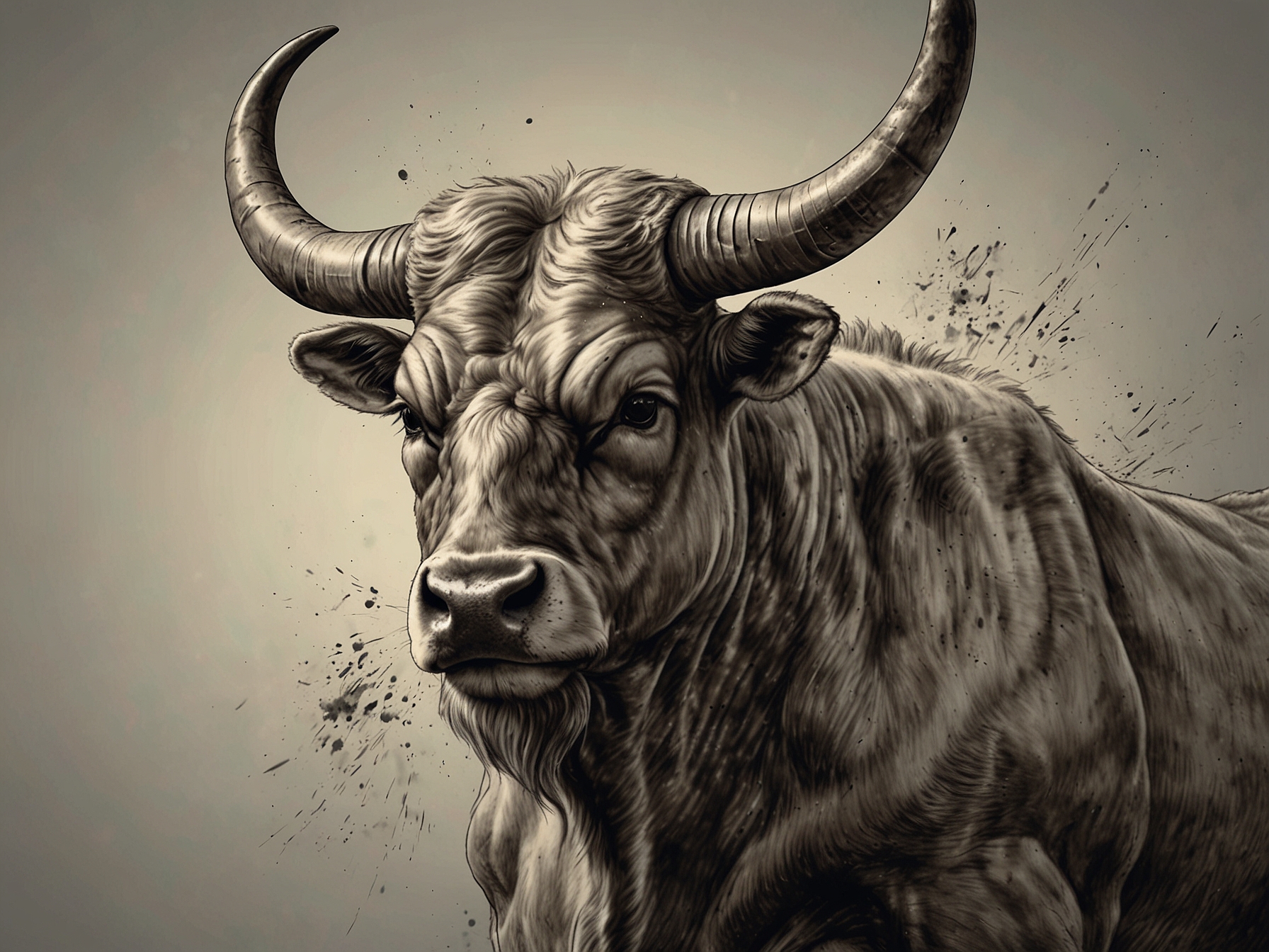 An illustration of a determined Taurus symbolizing focus and dedication to overcoming obstacles with passion.