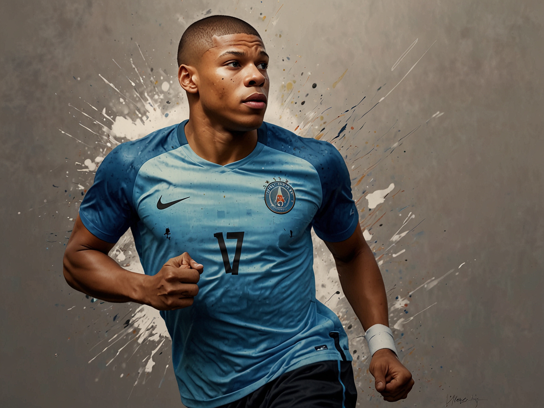 Kylian Mbappe in action during a high-intensity training session ahead of Euro 2024.