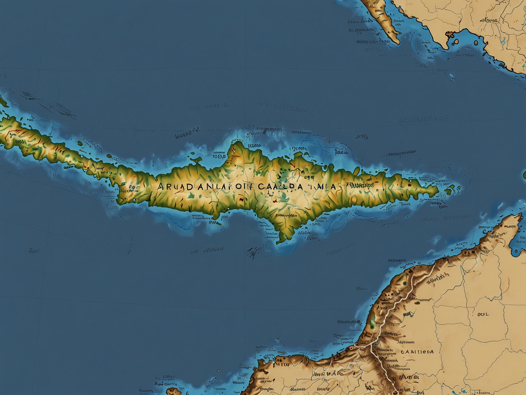 A map of New Caledonia highlighting its geopolitical importance in the Pacific region.