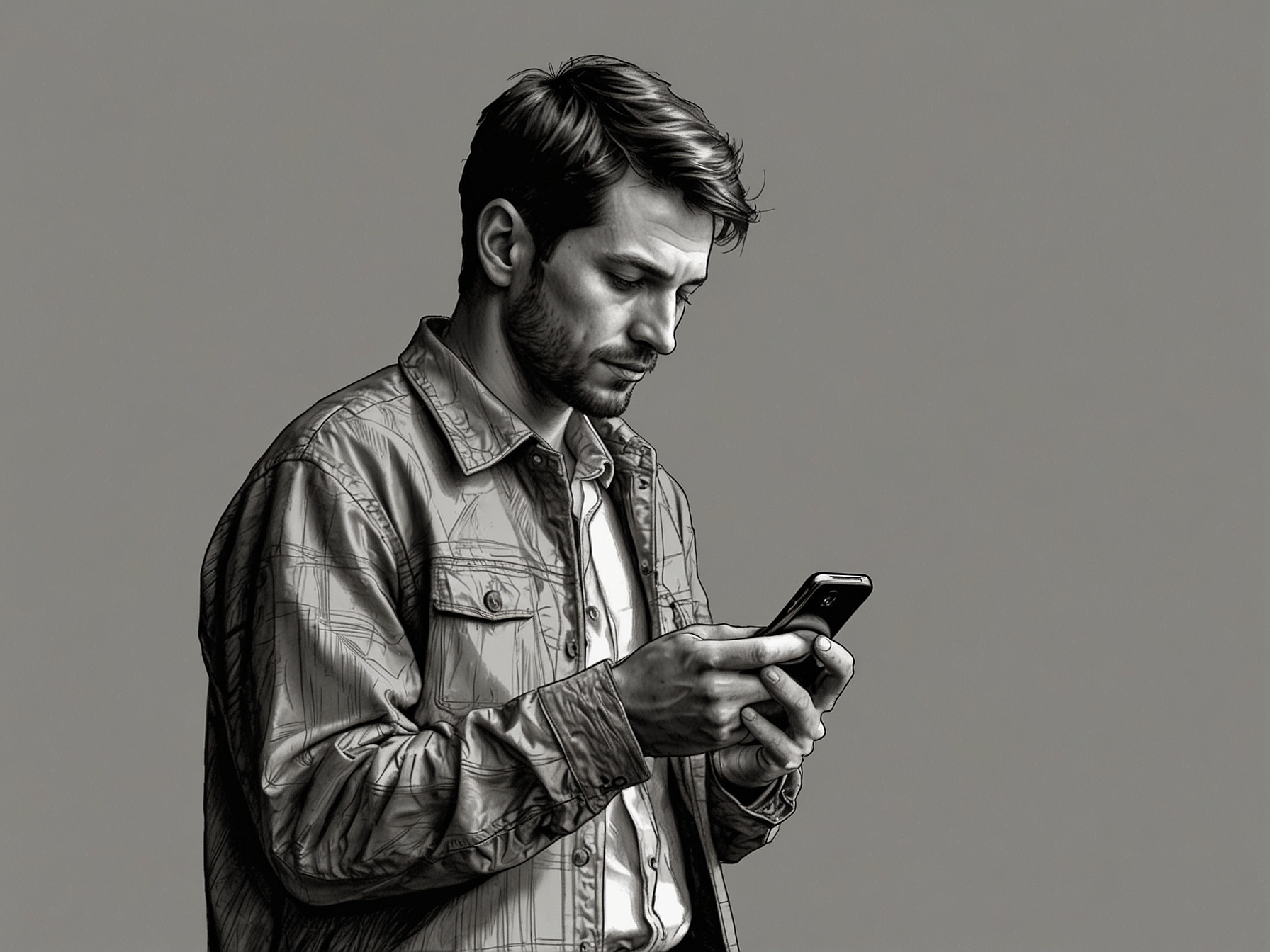 A man checked his phone, symbolizing the need for constant attention and connection.