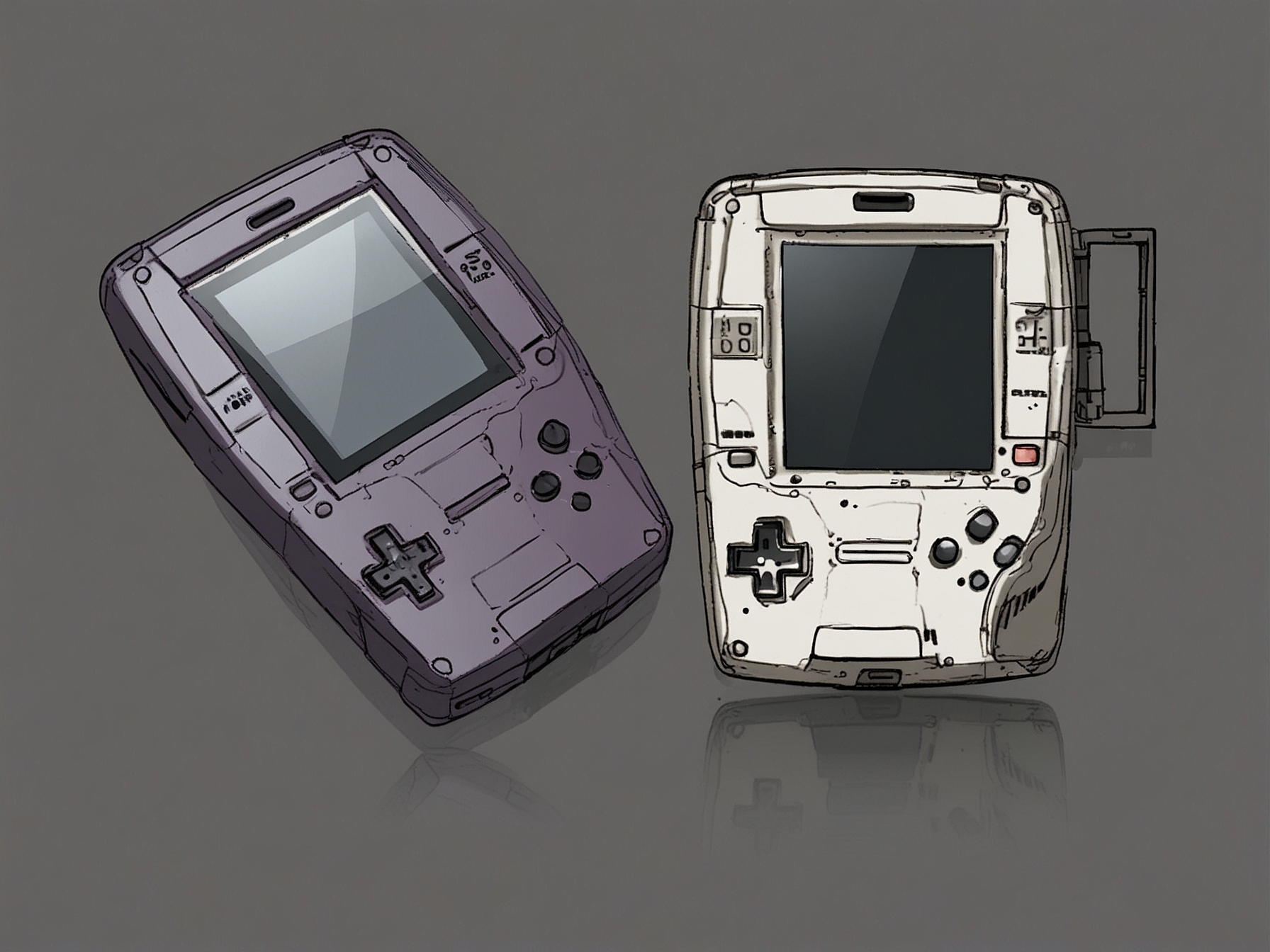 A comparison image showing the Nintendo DS Lite beside the PlayStation Portable, highlighting their design and size differences.