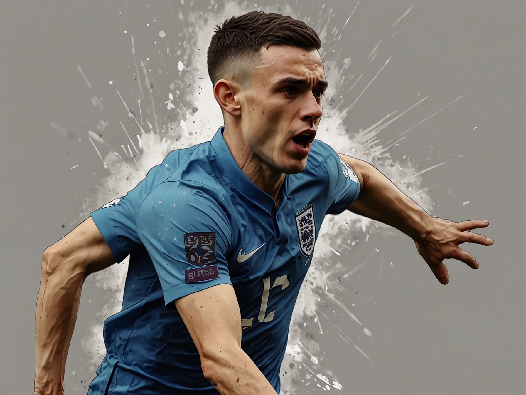 Phil Foden in action for England, struggling to make an impact.