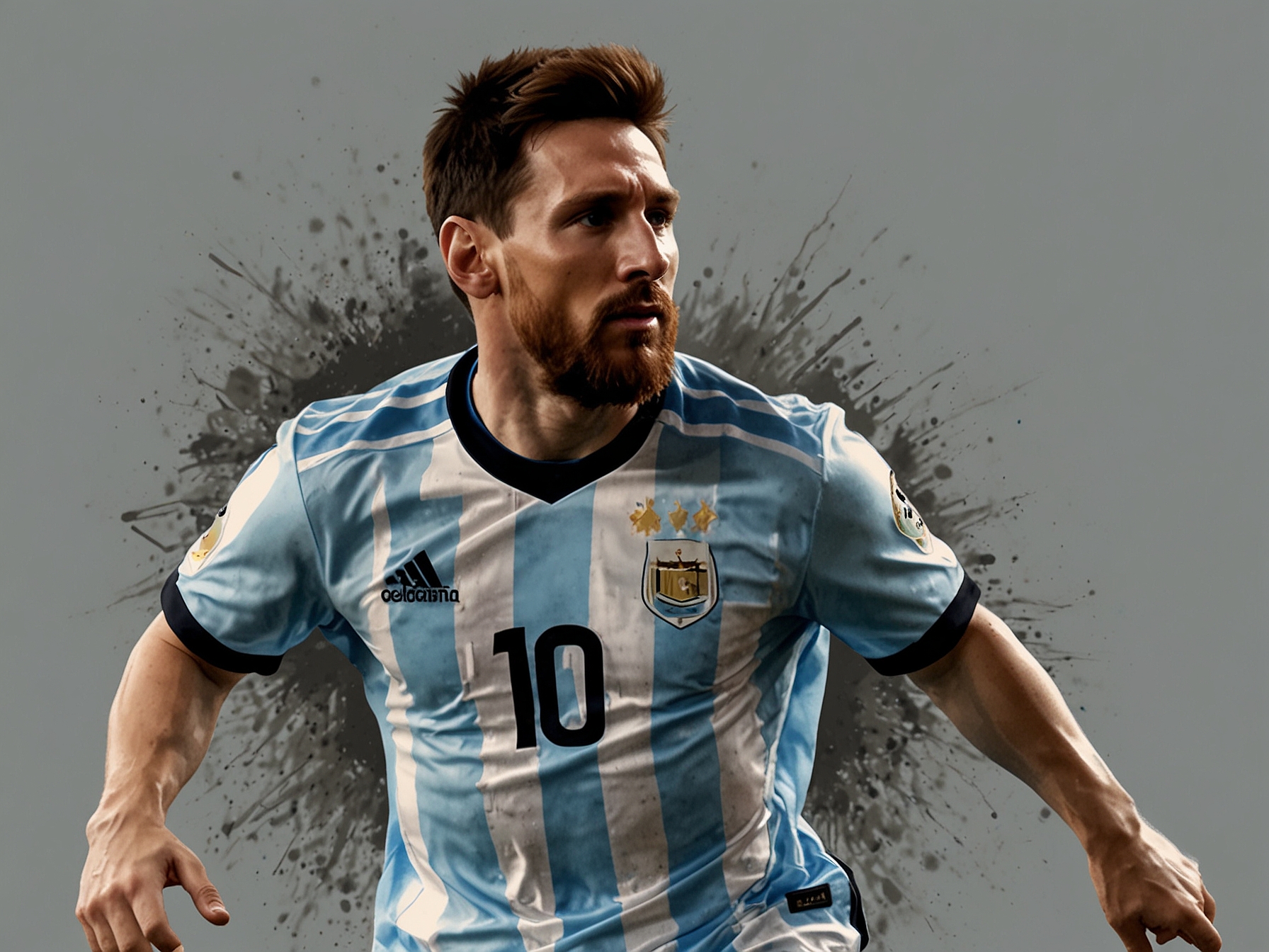 Lionel Messi in action on the football field, showcasing his unmatched skills and leadership for the Argentina national team.