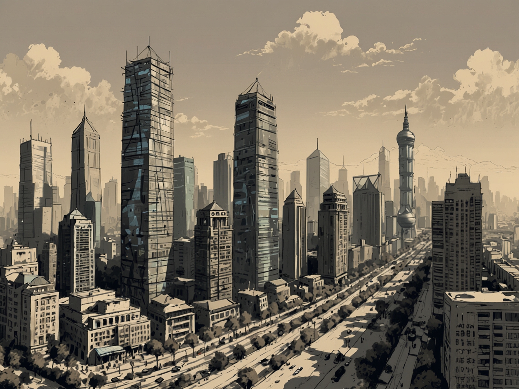 A cityscape of a Chinese urban area, symbolizing the challenges in China’s property sector affecting commodity markets.