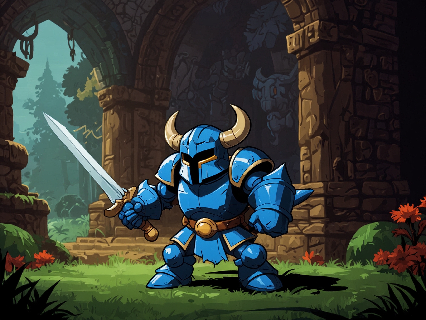 Screenshot of Shovel Knight in action, demonstrating retro-style graphics and engaging gameplay.
