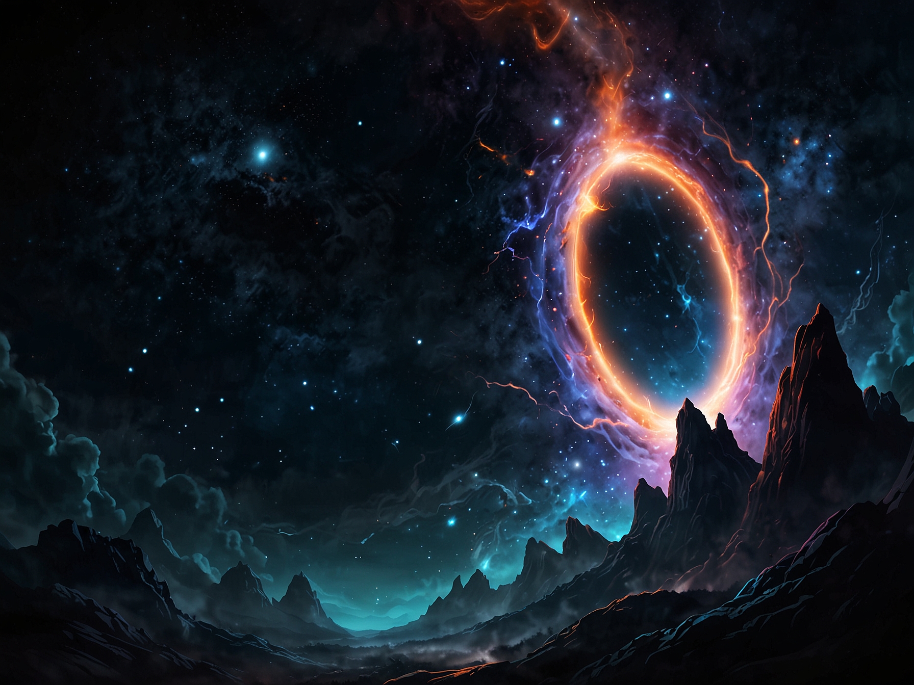 An illustration depicting the Maw emitting cosmic energy, highlighting its power and reach.