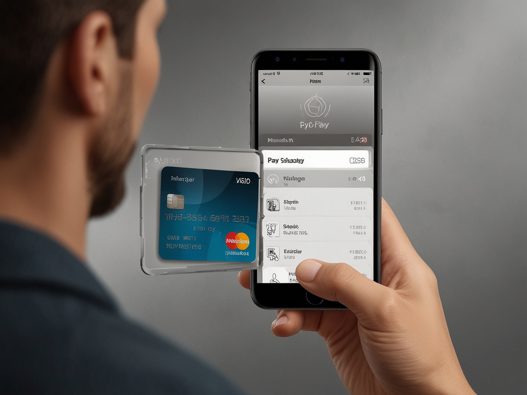 An illustration showing the process of using Apple Pay with the Bybit Card on a smartphone, emphasizing ease and security.