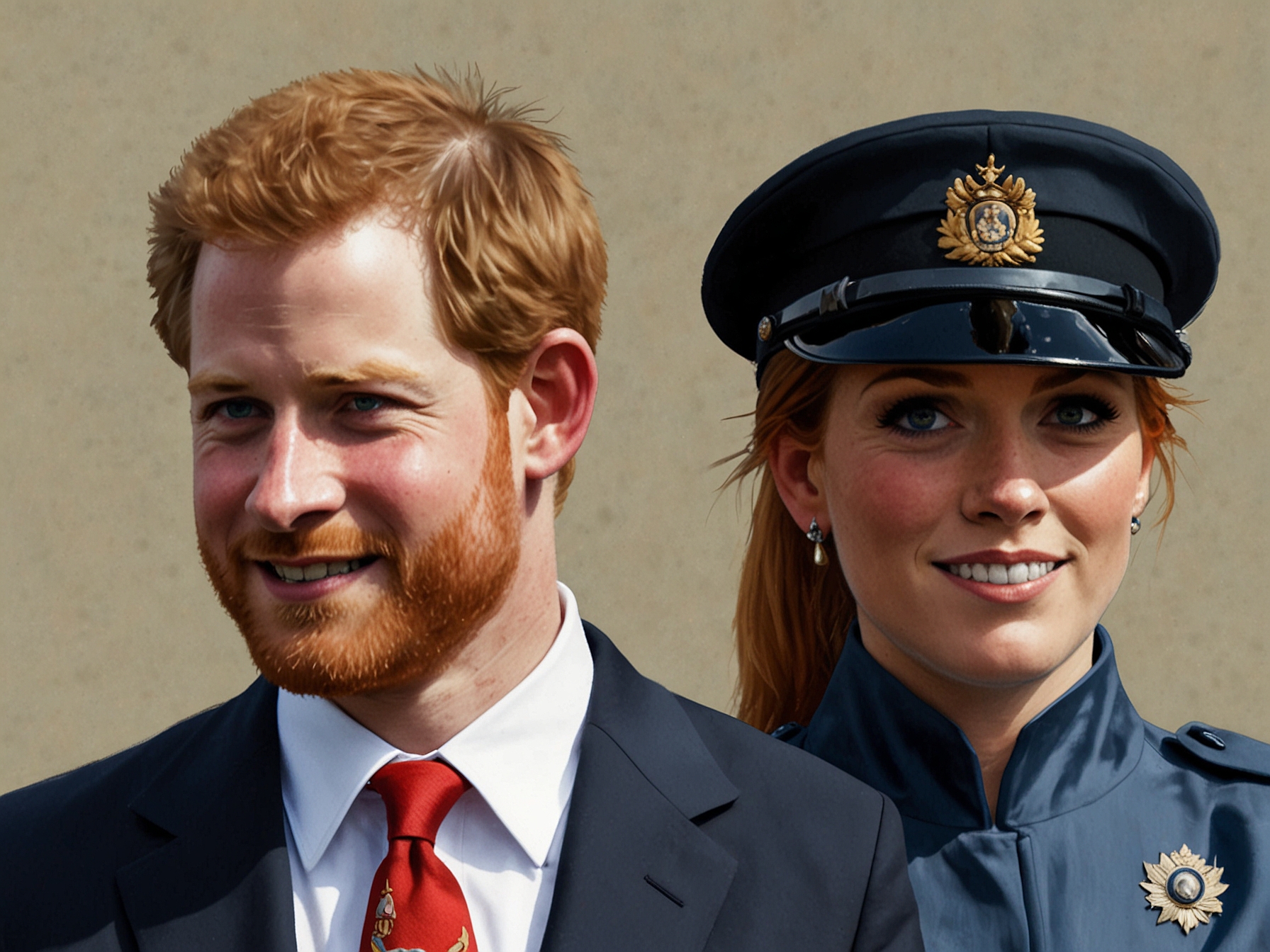 Prince Harry, Prince Andrew, and Sarah Ferguson in previous engagements, illustrating their past presence and involvement compared to their absence during the recent Trooping the Colour.