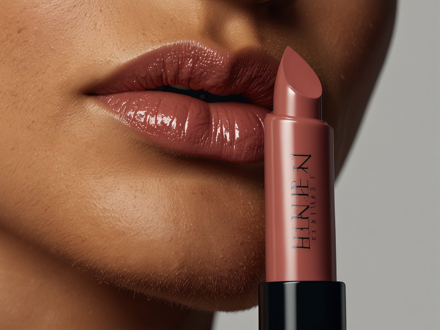 Close-up shot of a user applying the Fenty Beauty Gloss Bomb from the Boots beauty box, highlighting its universally flattering shade and smooth texture. Ideal for adding a touch of glamour.