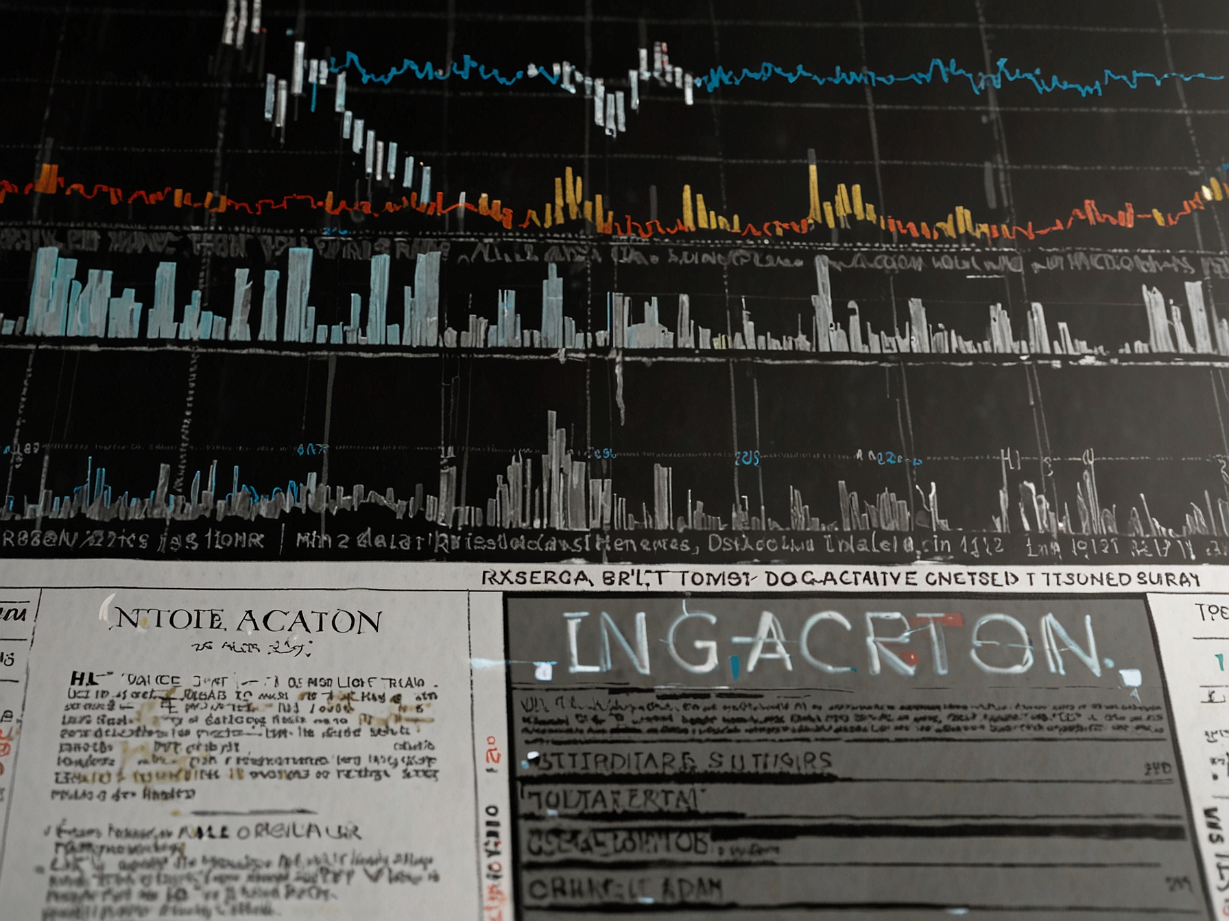 Image of a legal document titled 'Notice of Class Action' with a background of stock market tickers, highlighting the ongoing litigation and its impact on investors.