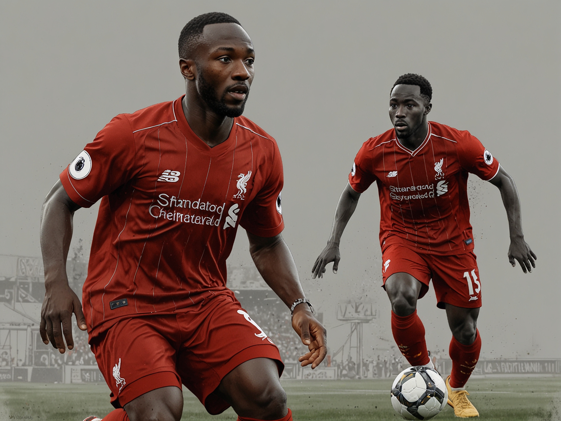 Naby Keita in action for Liverpool, showcasing his dribbling and passing skills, reflecting the potential Arsenal sees in him despite his inconsistent performance at Liverpool.