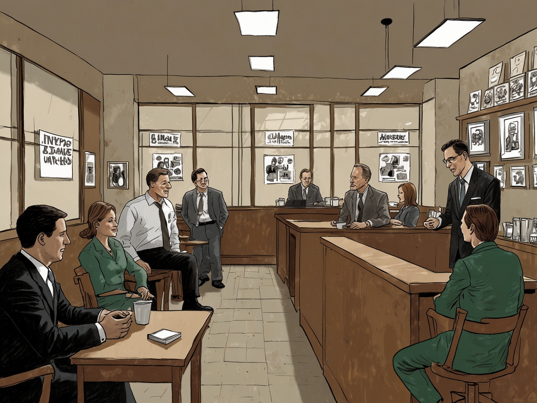 Illustration depicting the drastic leadership overhaul at Starbucks in 2008, showing Schultz implementing Jobs's advice to rejuvenate the company's strategic direction and culture.