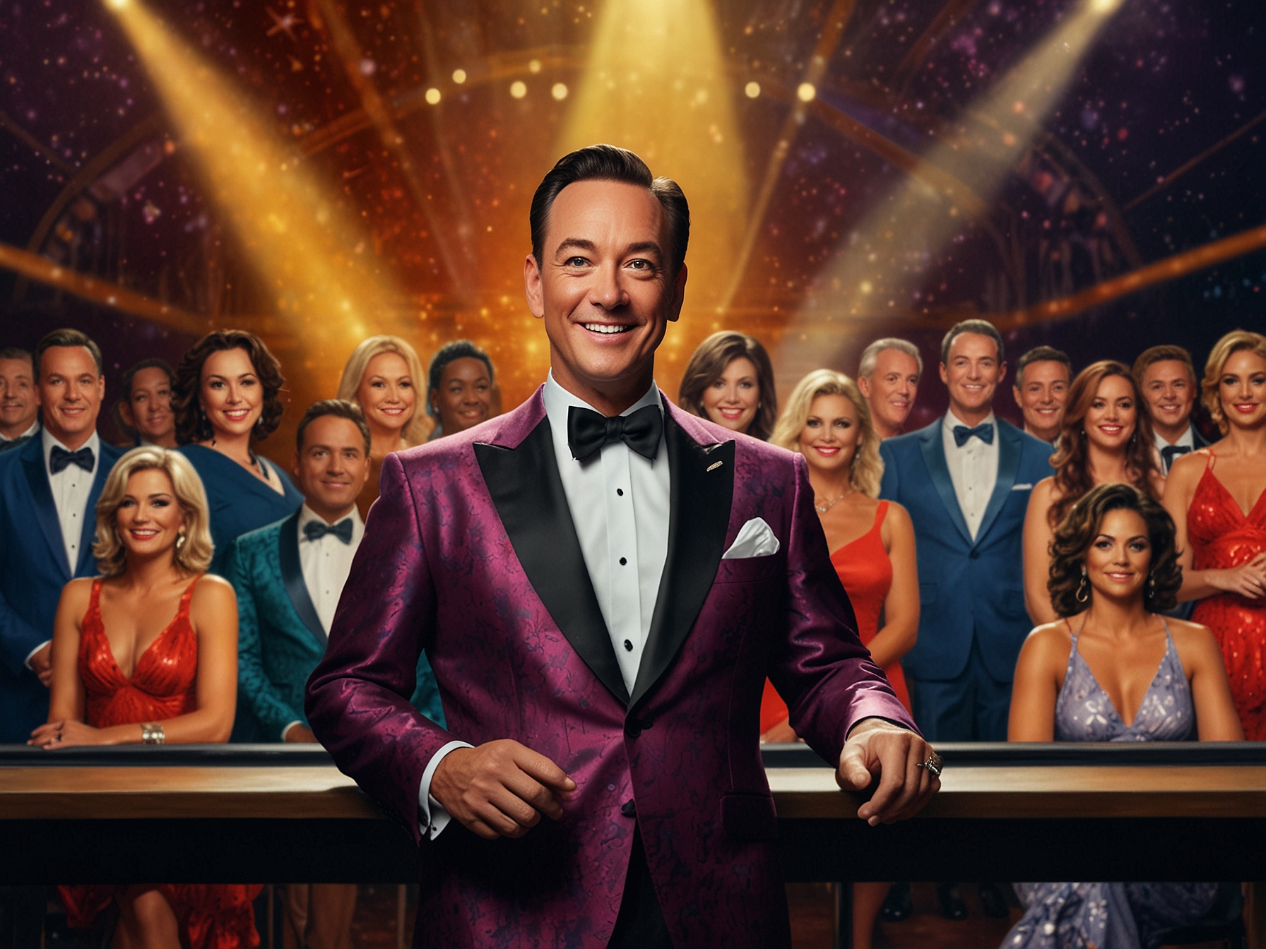 A vibrant collage featuring Craig Revel Horwood judging on Strictly Come Dancing and performing on stage, illustrating his versatile talents and career evolution.