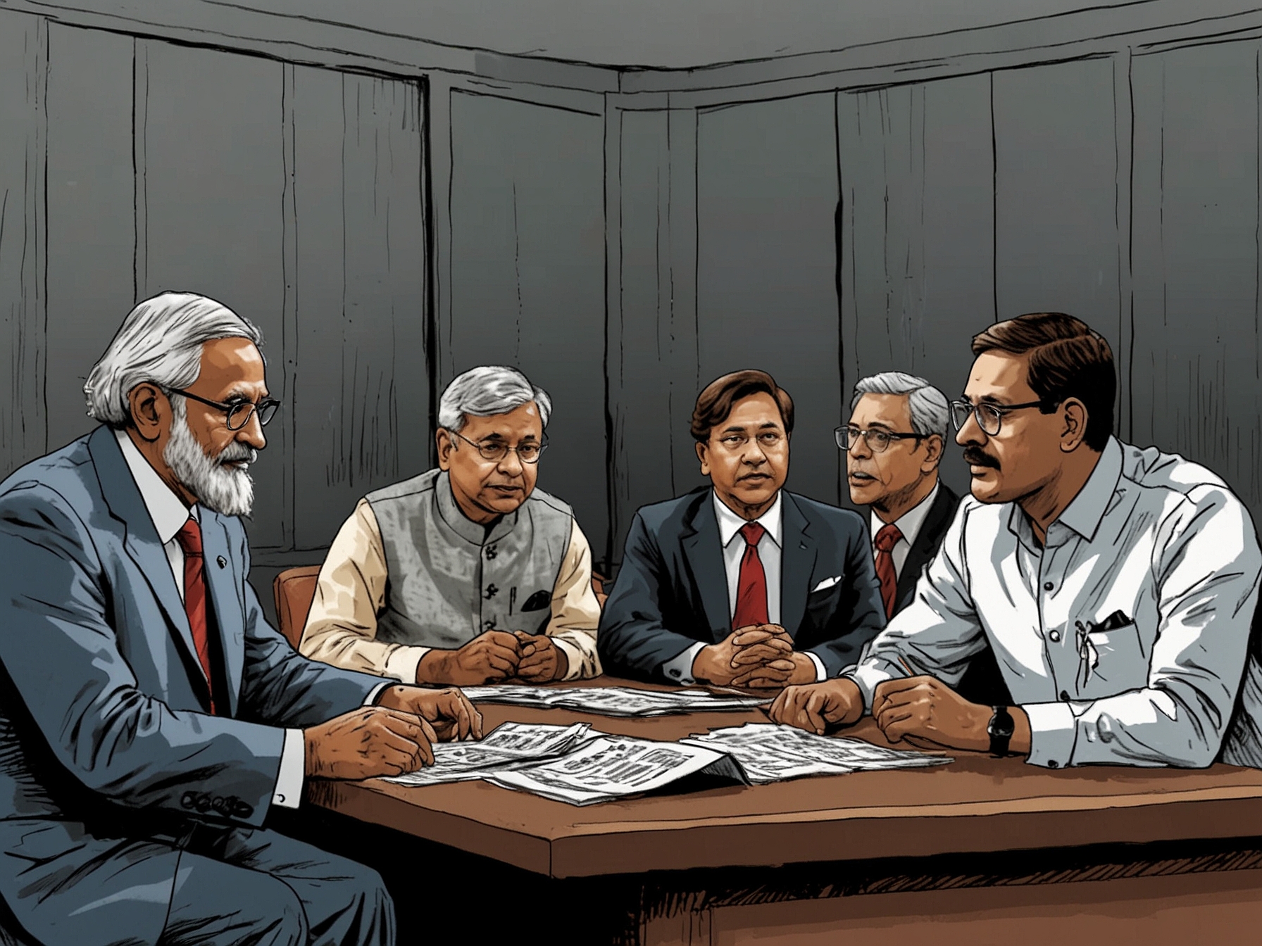 An image showing a heated political discussion on Indian news channels, with headlines about the alleged EVM unlocking and various political experts debating the issue.