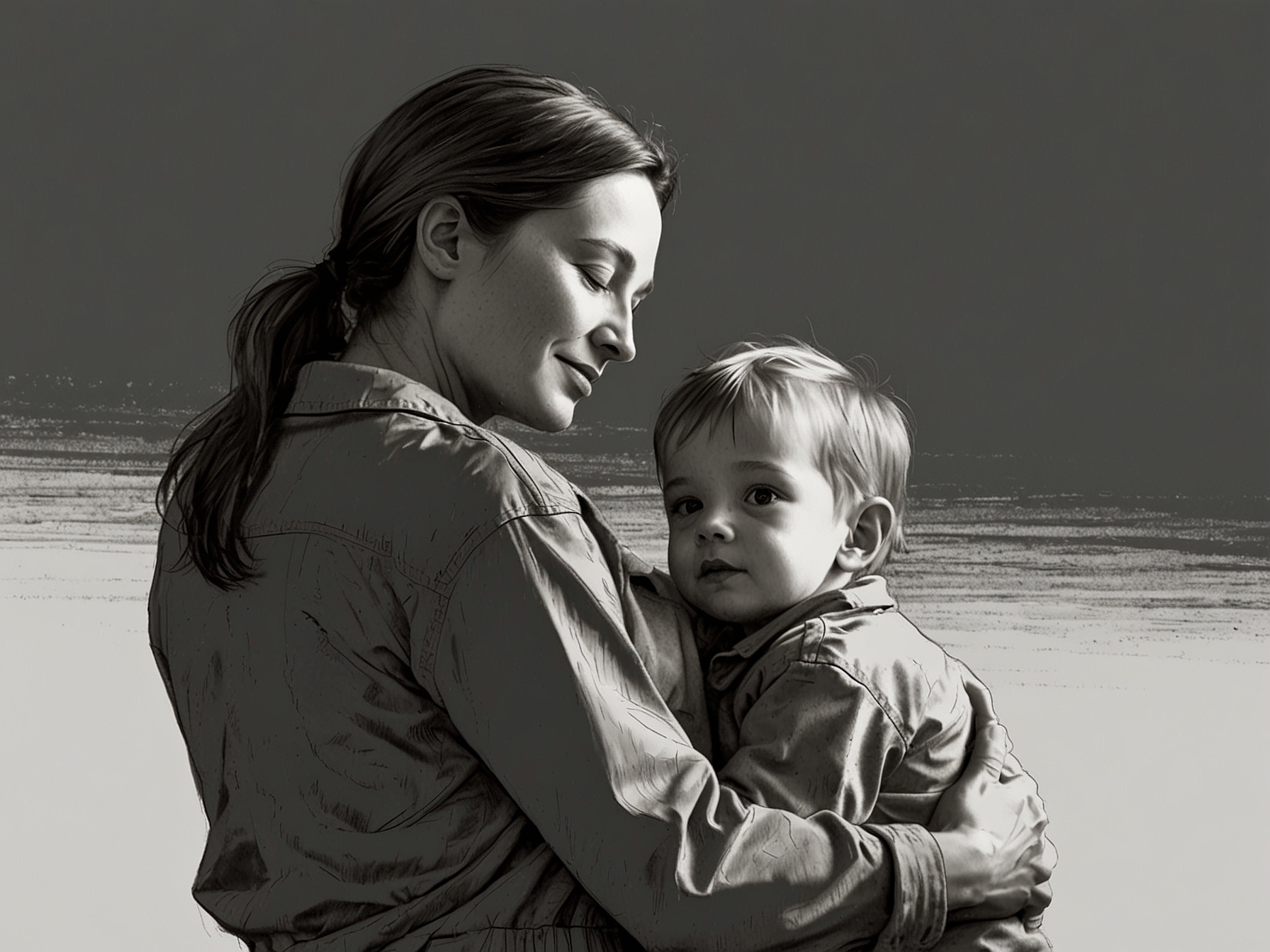 A human mother with her adult child in an affectionate moment, symbolizing prolonged maternal support that contributes to improved mental health and extended lifespan.