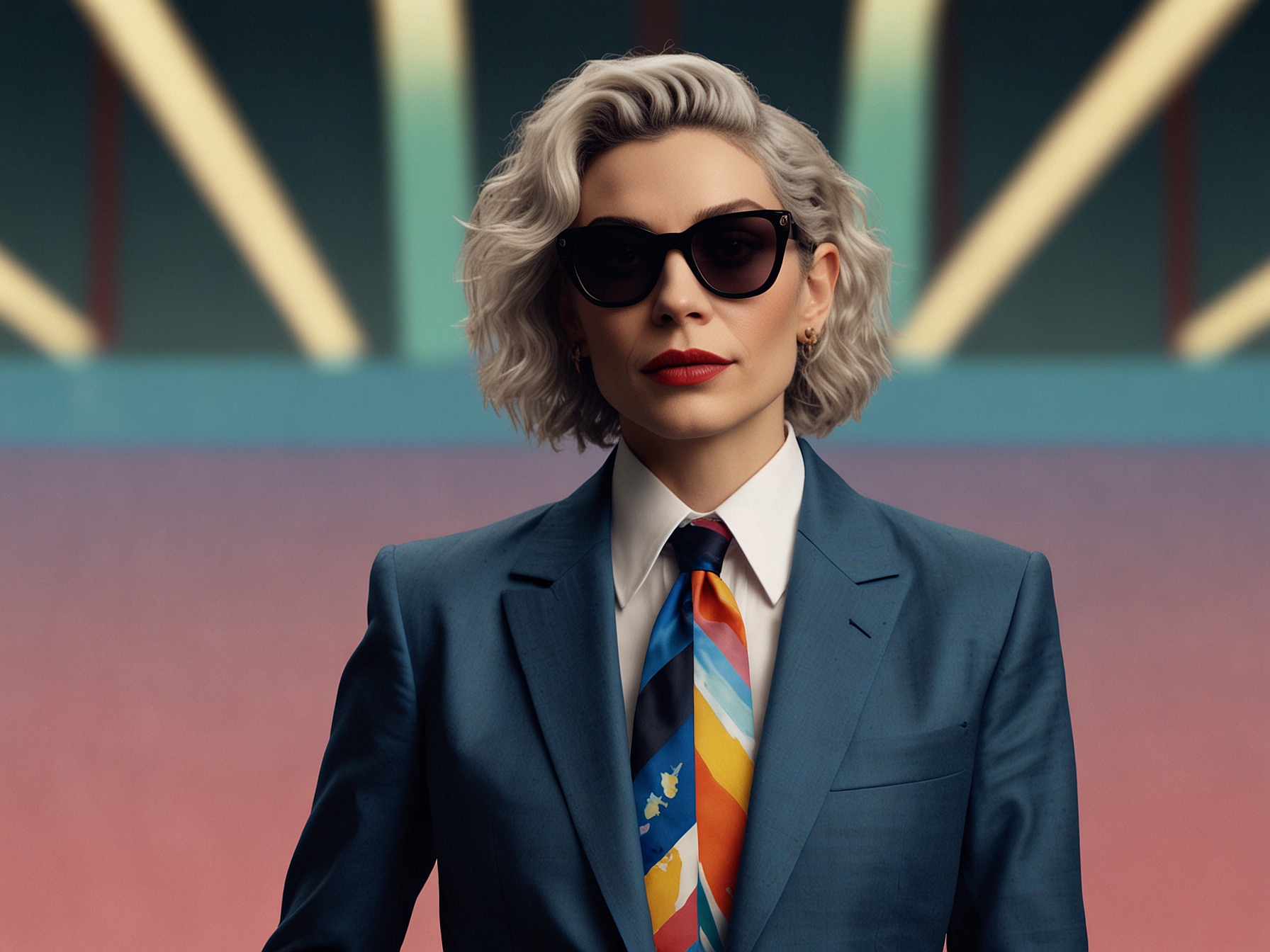Photographer Emma Swanson directs a dynamic photoshoot for Billboard's 2024 Pride edition, featuring St. Vincent in a blend of tailored suits and whimsical accessories, highlighting her fearless fashion sense and multifaceted persona.